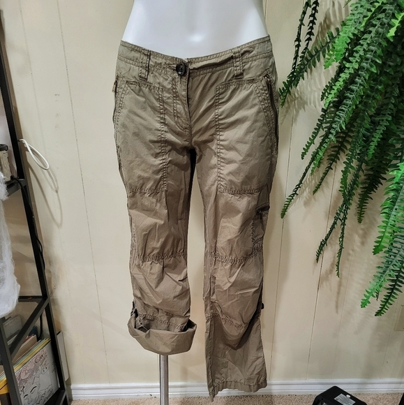 Michael Kors Roll Up Cuff Pocket Khaki Cargo Pants - Picture 10 of 13